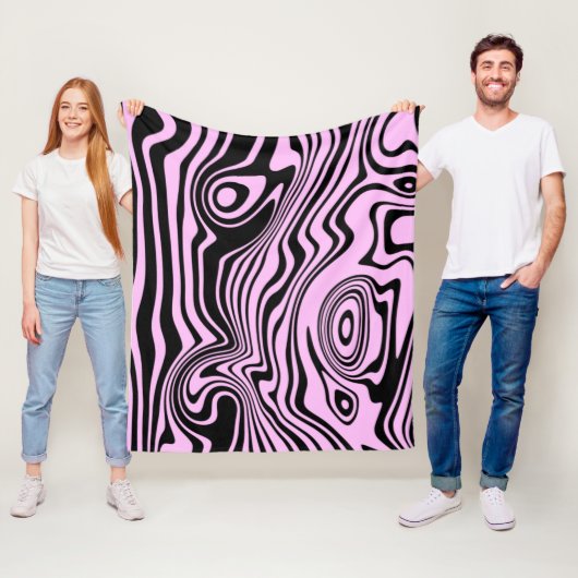 Black Pink Wavy Stripe Fleece Blanket (Beispiel)