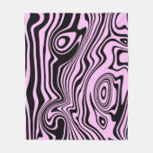 Black Pink Wavy Stripe Fleece Blanket (Vorderseite)