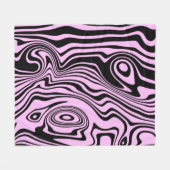 Black Pink Wavy Stripe Fleece Blanket (Vorderseite (Horizontal))