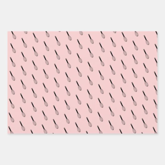 Black Pink White Balloon Whisk Patterns Geschenkpapier Set (Vorderseite 2)