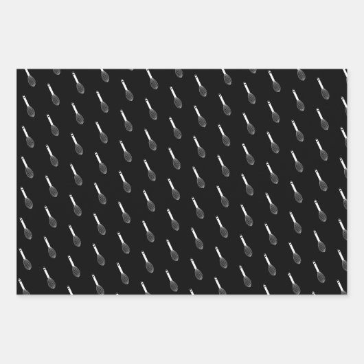 Black Pink White Balloon Whisk Patterns Geschenkpapier Set (Vorderseite)