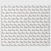 Black, Pink & White Love And Hearts Patterned Geschenkpapier (Flach)