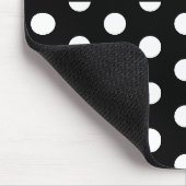 Black Pink White Polka Dots Monogram Script Mousepad (Ecke)