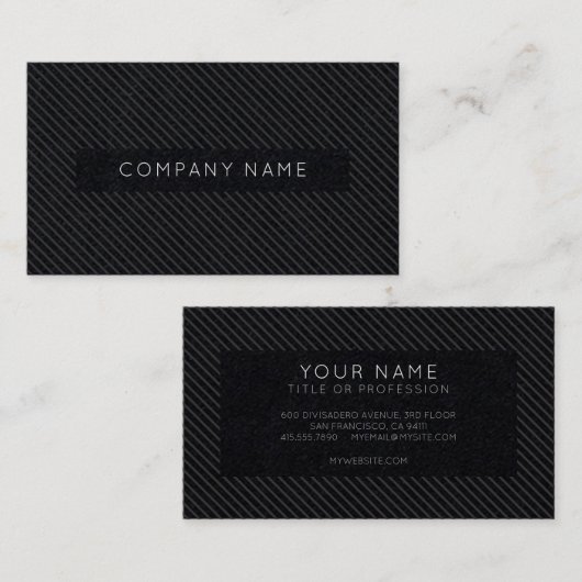 Black Pinstrick Einfache Visitenkarte (Vorne/Hinten)