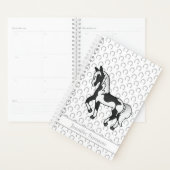 Black Pinto Cartoon Trotting Horting & Custom Text Planer (Anzeige)
