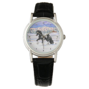 Black Pinto Piebald Sinti und Roma Vanner Entwurf Armbanduhr