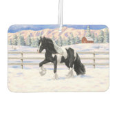 Black Pinto Piebald Sinti und Roma Vanner Entwurf  Autolufterfrischer (Rückseite)