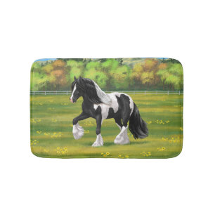 Black Pinto Piebald Sinti und Roma Vanner Entwurf Badematte