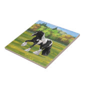 Black Pinto Piebald Sinti und Roma Vanner Entwurf Fliese (Seite)