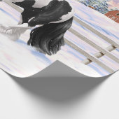 Black Pinto Piebald Sinti und Roma Vanner Entwurf Geschenkpapier (Ecke)