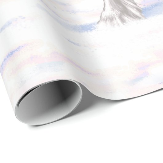 Black Pinto Piebald Sinti und Roma Vanner Entwurf Geschenkpapier (Rolleneckpunkt)