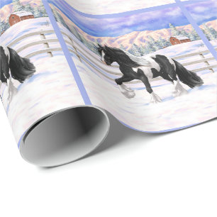 Black Pinto Piebald Sinti und Roma Vanner Entwurf Geschenkpapier