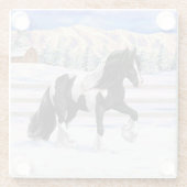 Black Pinto Piebald Sinti und Roma Vanner Entwurf Glasuntersetzer (Rückseite)