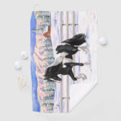 Black Pinto Piebald Sinti und Roma Vanner Entwurf Golfhandtuch (Insitu)