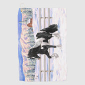 Black Pinto Piebald Sinti und Roma Vanner Entwurf Golfhandtuch (Vorderseite)