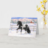 Black Pinto Piebald Sinti und Roma Vanner Entwurf  Karte (Gelbe Blume)