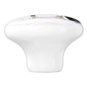 Black Pinto Piebald Sinti und Roma Vanner Entwurf  Keramikknauf (Seitenansicht)