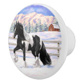 Black Pinto Piebald Sinti und Roma Vanner Entwurf Keramikknauf (Rechts)