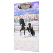 Black Pinto Piebald Sinti und Roma Vanner Entwurf  Klemmbrett (Links)