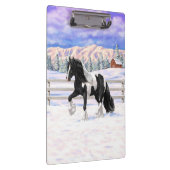 Black Pinto Piebald Sinti und Roma Vanner Entwurf  Klemmbrett (Rechts)