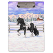 Black Pinto Piebald Sinti und Roma Vanner Entwurf  Klemmbrett (Vorderseite)