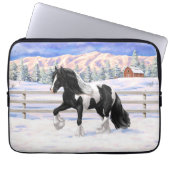 Black Pinto Piebald Sinti und Roma Vanner Entwurf  Laptopschutzhülle (Vorderseite)