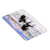 Black Pinto Piebald Sinti und Roma Vanner Entwurf Magnet (Rechte Seite)