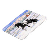 Black Pinto Piebald Sinti und Roma Vanner Entwurf Magnet (Linke Seite)