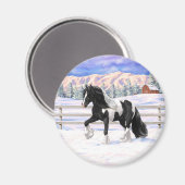 Black Pinto Piebald Sinti und Roma Vanner Entwurf Magnet (Vorderseite/Rückseite)