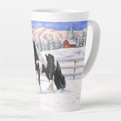 Black Pinto Piebald Sinti und Roma Vanner Entwurf Milchtasse (Rechte Ecke)