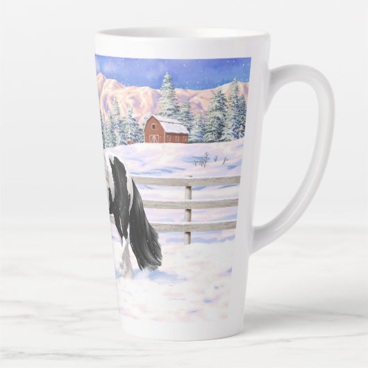 Black Pinto Piebald Sinti und Roma Vanner Entwurf  Milchtasse (Rechts)