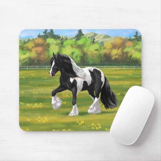 Black Pinto Piebald Sinti und Roma Vanner Entwurf  Mousepad (Mit Mouse)