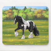 Black Pinto Piebald Sinti und Roma Vanner Entwurf  Mousepad (Vorne)