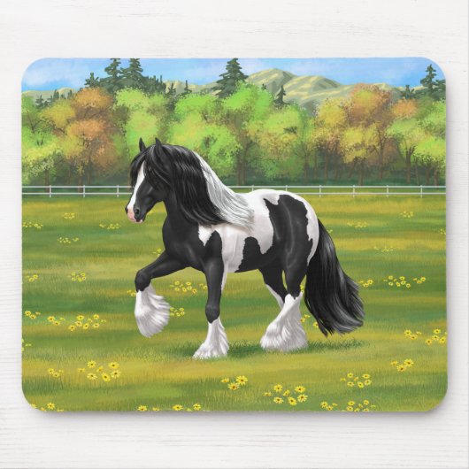 Black Pinto Piebald Sinti und Roma Vanner Entwurf  Mousepad (Vorne)