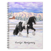 Black Pinto Piebald Sinti und Roma Vanner Entwurf Notizblock (Vorderseite)