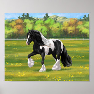 Black Pinto Piebald Sinti und Roma Vanner Entwurf  Poster