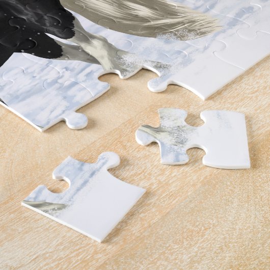 Black Pinto Piebald Sinti und Roma Vanner Entwurf  Puzzle (Seite)