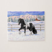 Black Pinto Piebald Sinti und Roma Vanner Entwurf  Puzzle (Horizontal)