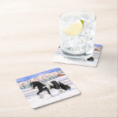 Black Pinto Piebald Sinti und Roma Vanner Entwurf  Rechteckiger Pappuntersetzer (Vor Ort)