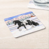 Black Pinto Piebald Sinti und Roma Vanner Entwurf  Rechteckiger Pappuntersetzer (angewinkelt)