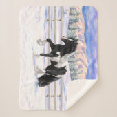 Black Pinto Piebald Sinti und Roma Vanner Entwurf  Sherpadecke (Vorderseite)