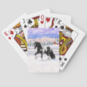Black Pinto Piebald Sinti und Roma Vanner Entwurf  Spielkarten (Rückseite)