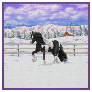 Black Pinto Piebald Sinti und Roma Vanner Entwurf Stoff