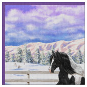 Black Pinto Piebald Sinti und Roma Vanner Entwurf  Stoff (Nahaufnahme)