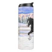 Black Pinto Piebald Sinti und Roma Vanner Entwurf Thermosbecher (Nach links gedreht)