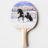 Black Pinto Piebald Sinti und Roma Vanner Entwurf  Tischtennis Schläger (Rückseite)