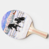 Black Pinto Piebald Sinti und Roma Vanner Entwurf  Tischtennis Schläger (Seitenansicht)