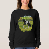 Black Pinto Piebald Sinti und Roma Vanner Irish Co Sweatshirt (Vorderseite)