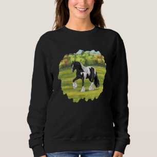 Black Pinto Piebald Sinti und Roma Vanner Irish Co Sweatshirt