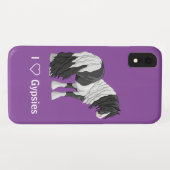 Black Pinto Piebald Sinti und Roma Vanner Pferdewe Case-Mate iPhone Hülle (Rückseite (Horizontal))